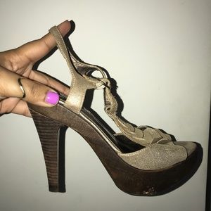 Wooden high heels